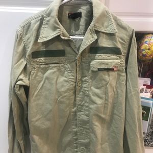 DIESEL Green Button Down Rare